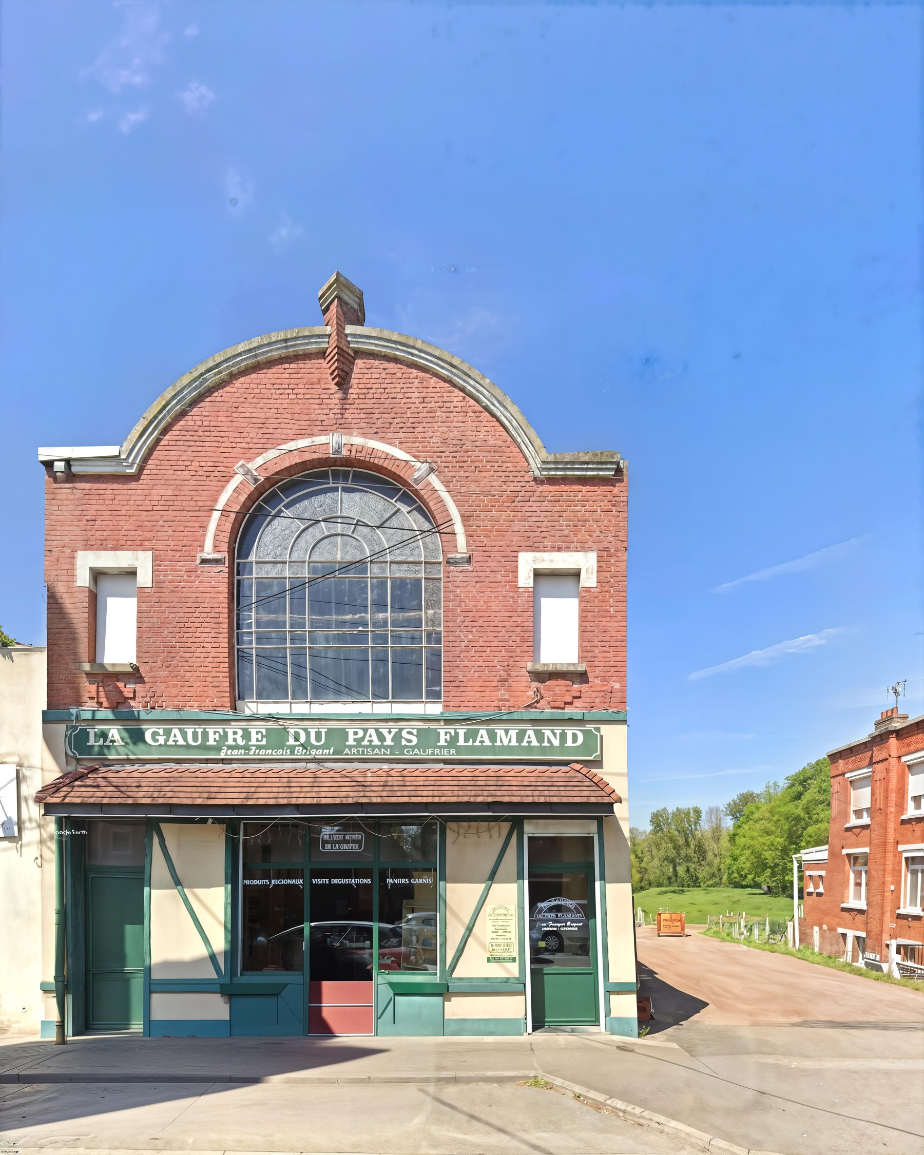 Houplines — original brick storefront