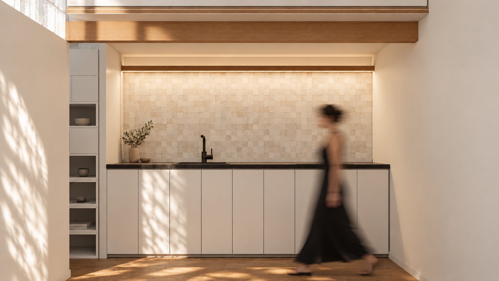 8 Rue Voltaire — kitchen under loft